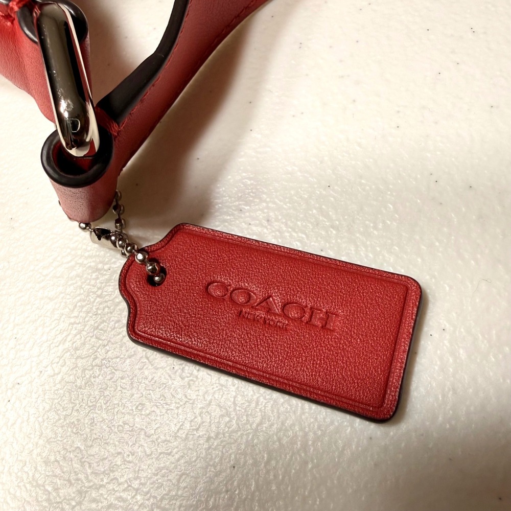 Coach Court Belt Bag Red Signature Embossed Leather Fanny Pack Waist Bag F84711 - Picture 12 of 15